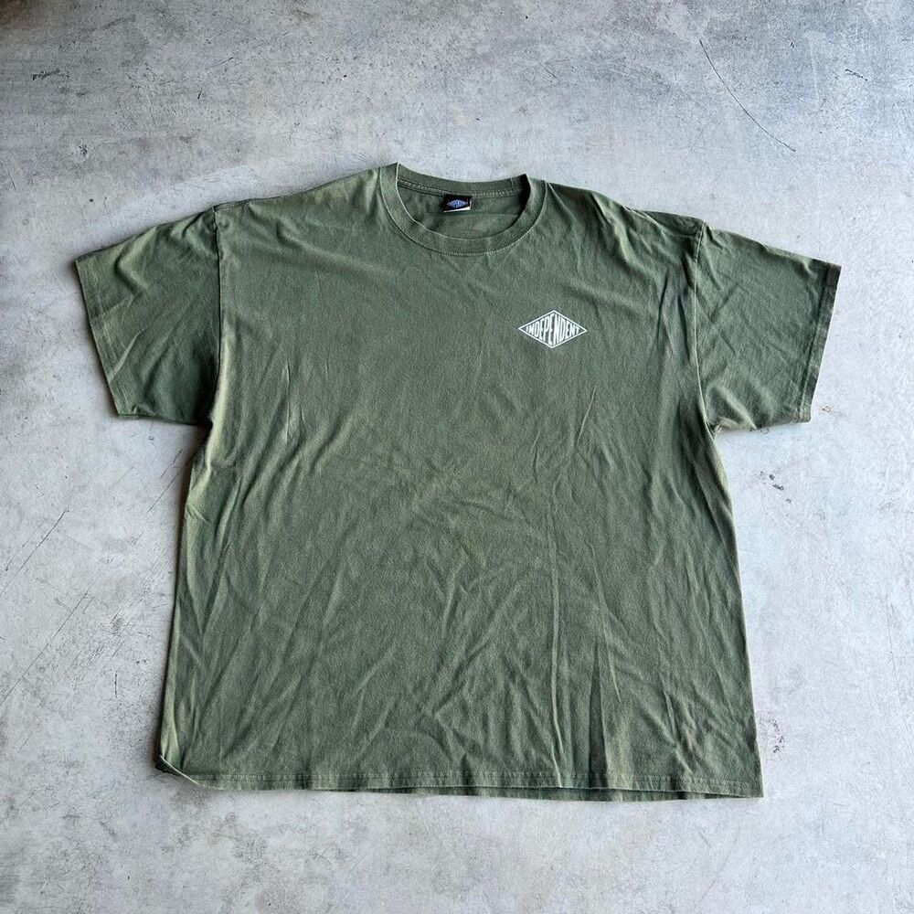 Independent trucks skateboarding y2k green tee mens size XXL